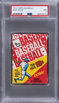 1970 Topps Baseball Unopened 10-Cent Wax Pack – PSA NM 7